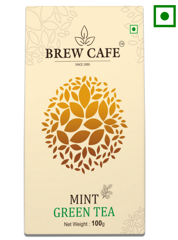Mint green tea packet